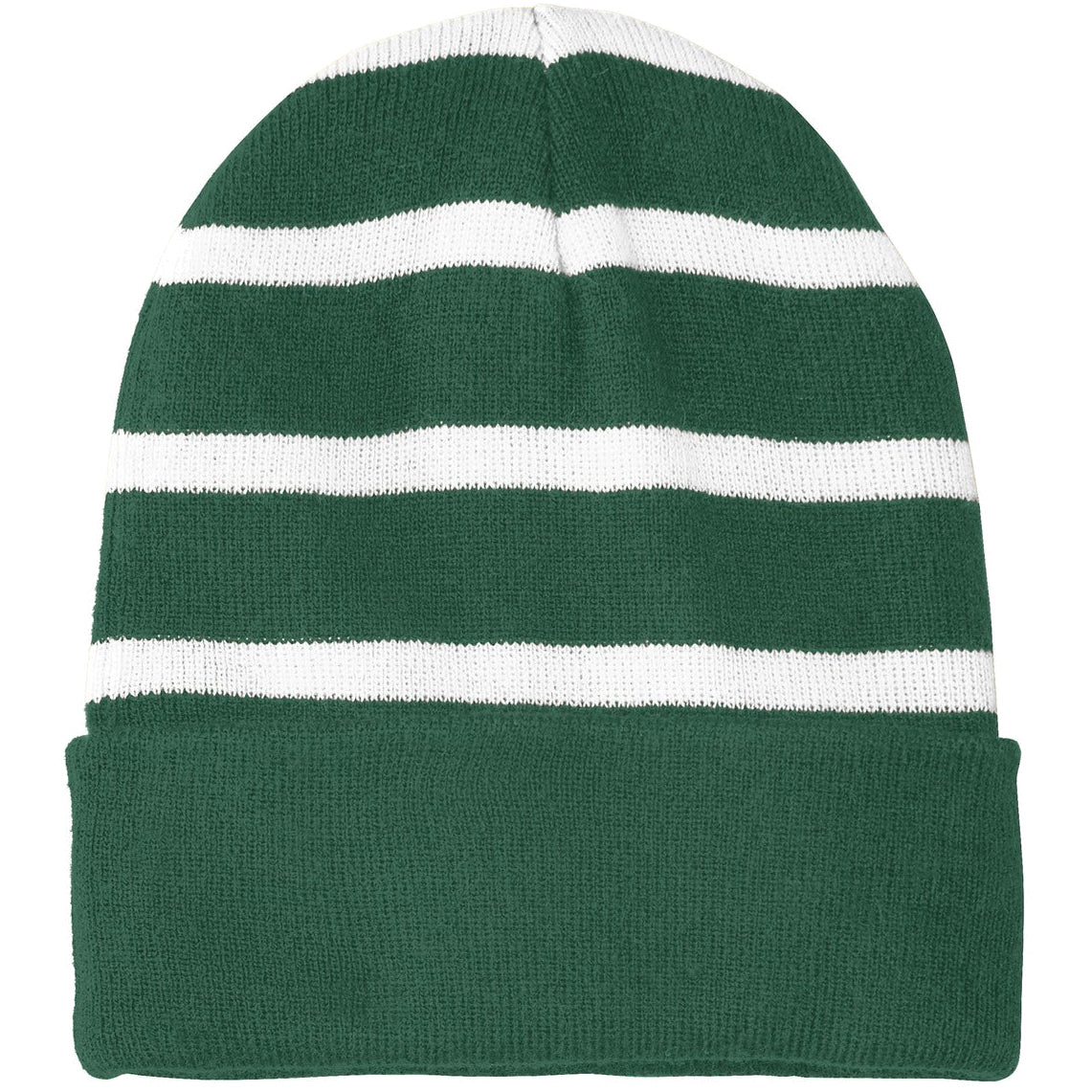 Striped Beanie with Solid Band