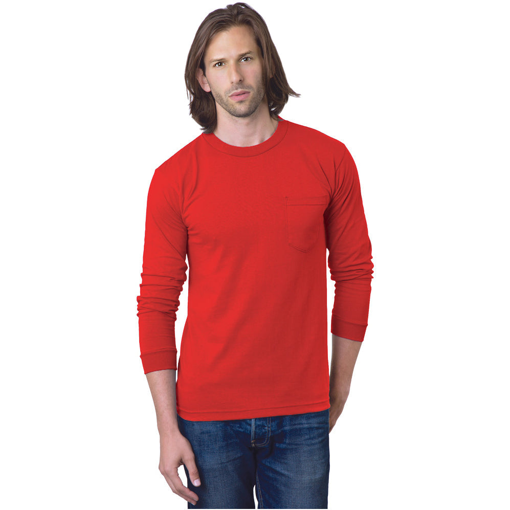 Unisex USA-Made Long Sleeve Pocket T-Shirt