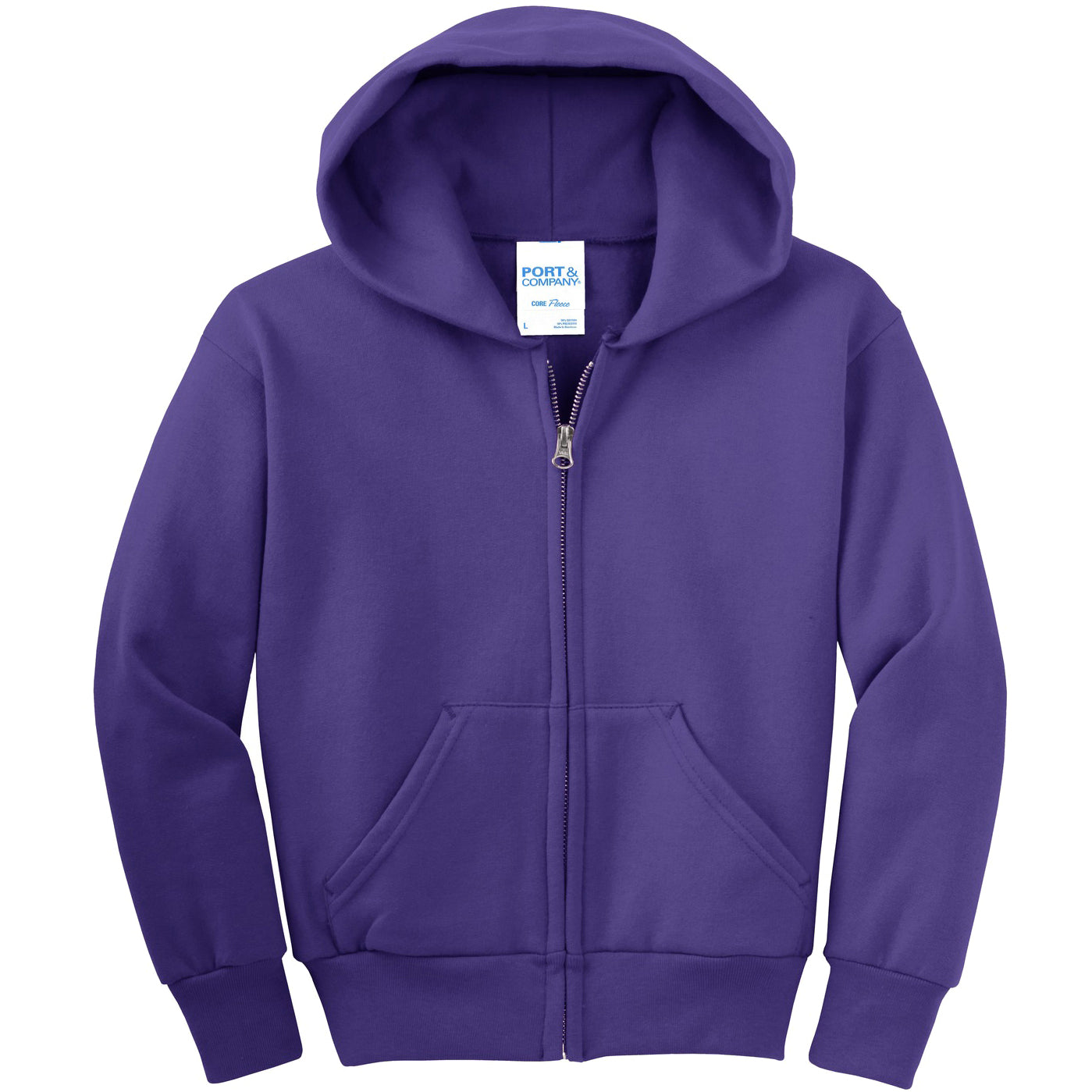 Youth Core Fleece Full-Zip Hooded Sweatshirt