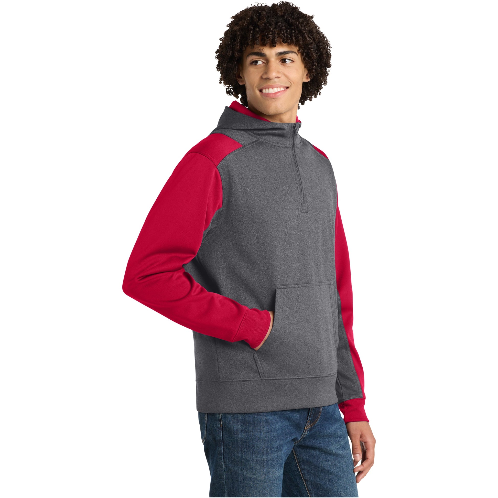 Graphite Heather/True Red