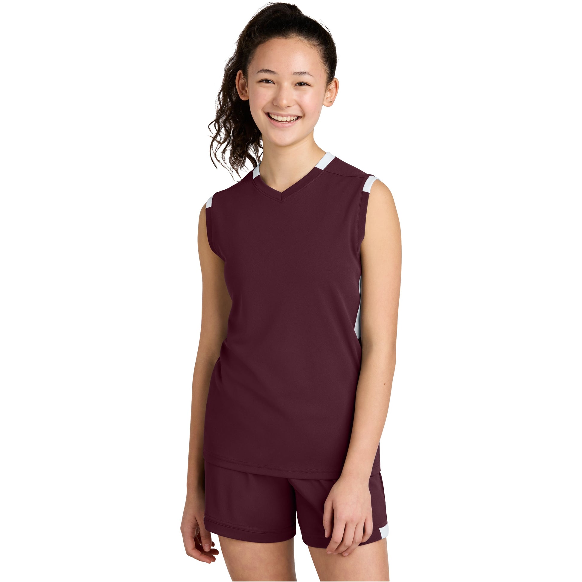 Maroon/White