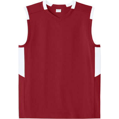 Deep Red/White